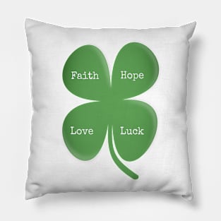 Irish Four Leaf Clover Pillow