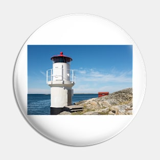 a sailboat passes the lighthouse Pin