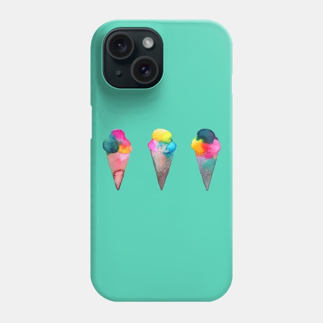 Colorful Ice Cream Cones Phone Case by ninoladesign