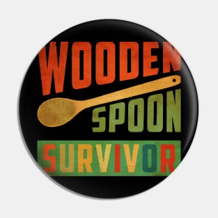 Wooden Spoon Survivor Retrocolor Pin