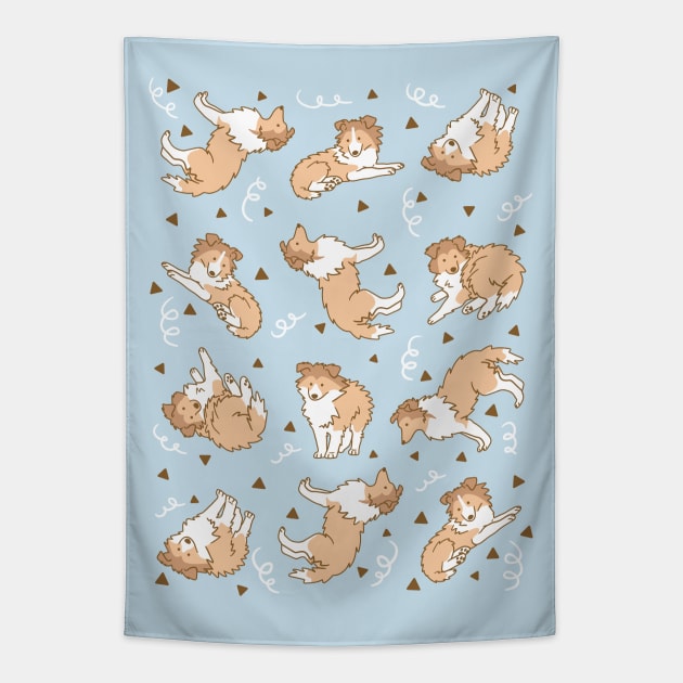 Sheltie Puppies Tapestry by Wlaurence