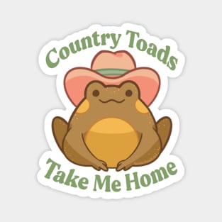 Country Toads Take Me Home Magnet