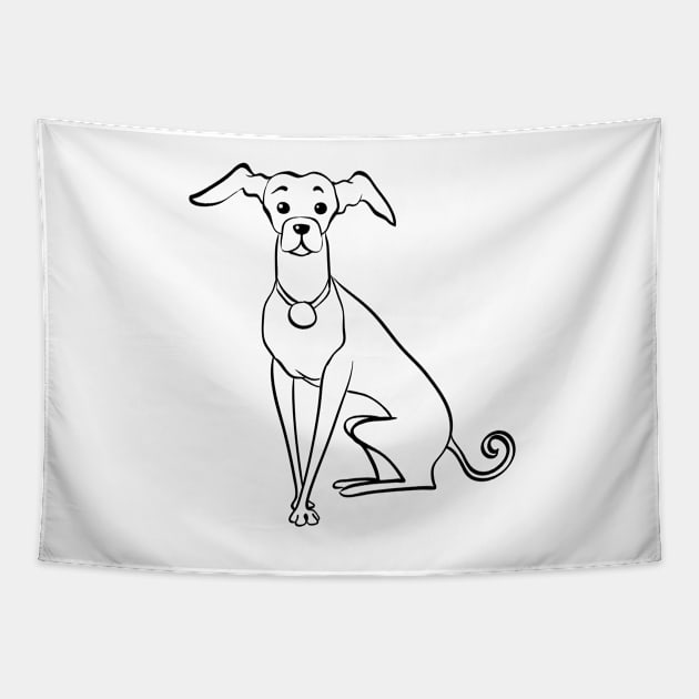 Sketch Funny dog Italian Greyhound Tapestry by kavalenkava