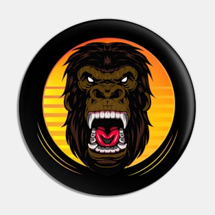 Ferocious the gorilla head Pin