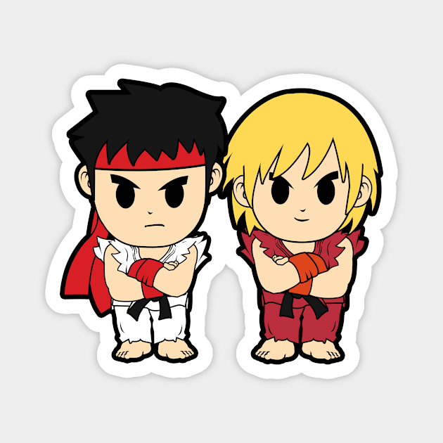 Ken and Ryu Magnet by liora natalia