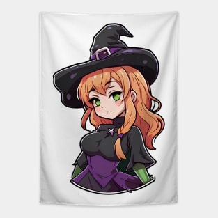 Cute anime witch girl Tapestry