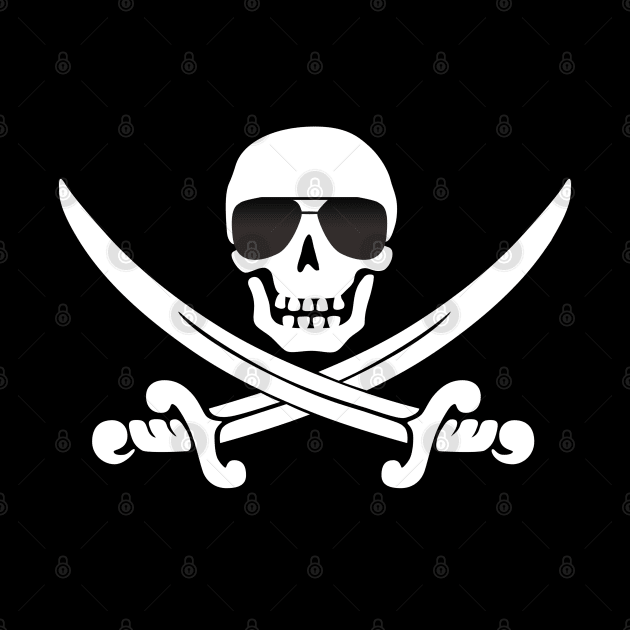 Cool Pirate Skull with Crossed Swords by HighBrowDesigns