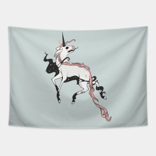 Creepy Unicorn Art Tapestry