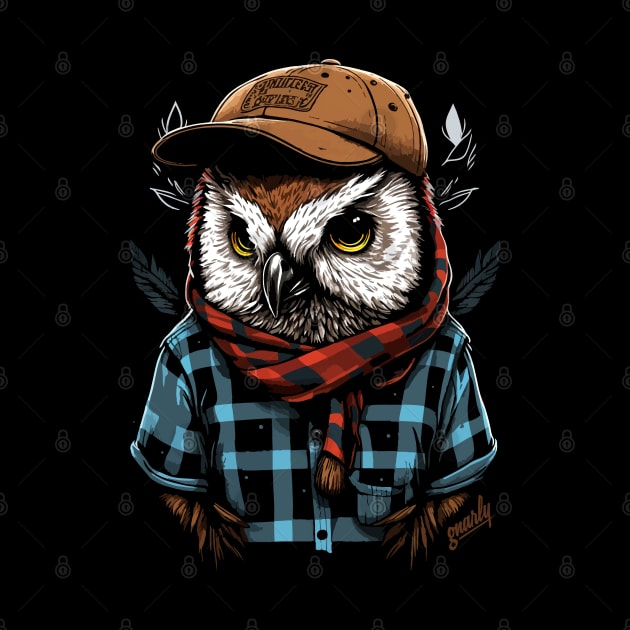 Flannel Owl Graphic by gnarly by ChattanoogaTshirt