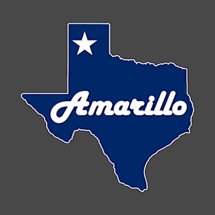 Amarillo Texas Navy Blue Lone Star State Map T-Shirt