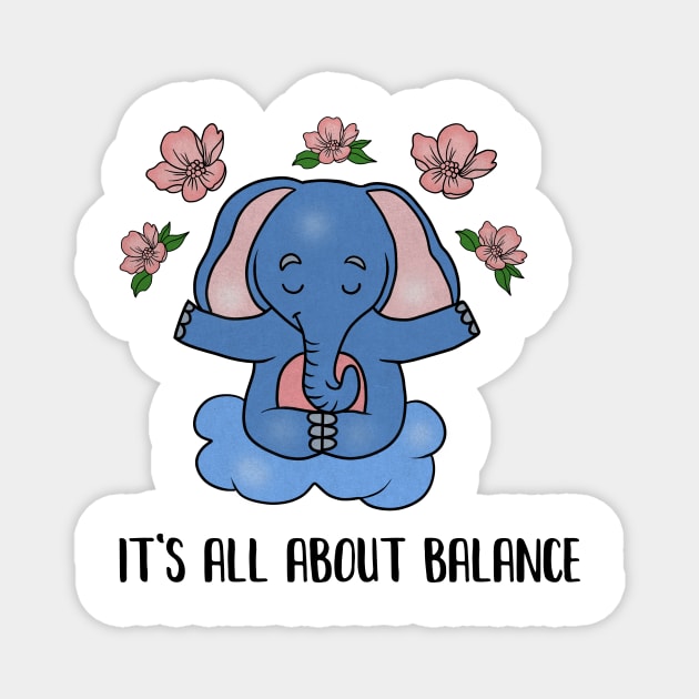 Yoga Elephant, Balance, Meditation Magnet by logiamerch