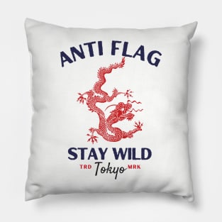 anti flag red dragon Pillow