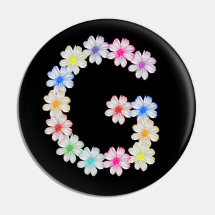 Letter G, flower, cosmos flowers, floral, nature Pin