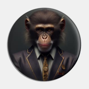 Adorable Wild Monkey In A Suit Animals Pin