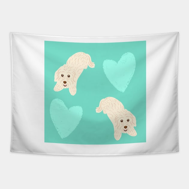 Maltipoo Love Tapestry by PatternbyNOK