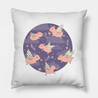 When Pigs Fly in Purple Pillow