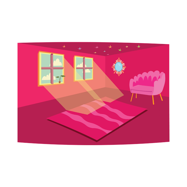 pink room illustration by mirandashow