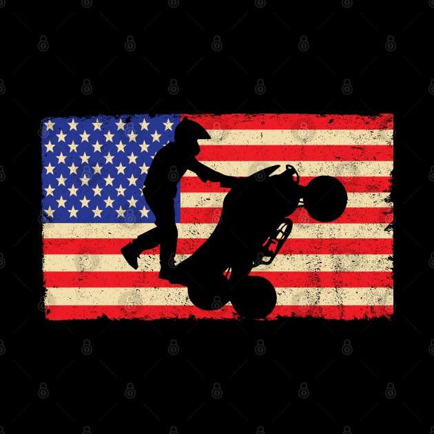 ATV Quad American Flag Four Wheeler Wheelie Design by TeeShirt_Expressive