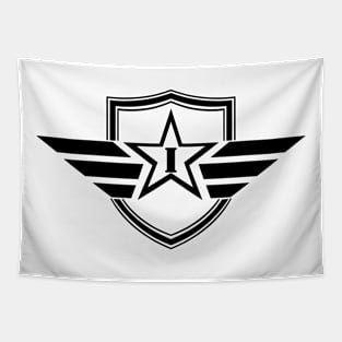 Military Army Monogram Initial Letter I Tapestry