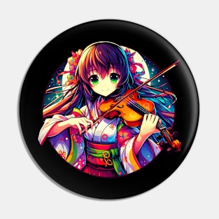 Violin Anime girl Pin