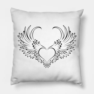 Winged angel heart Pillow