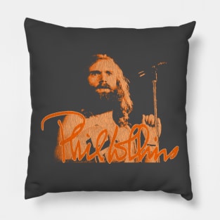 Phil Collins Singing Fan Art Orange Pillow