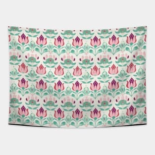 Tulips Flower Seamless Pattern V4 Tapestry