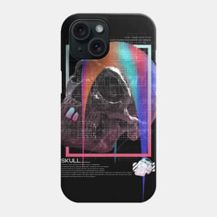 Skull head technology vaporwave aesthetic Phone Case