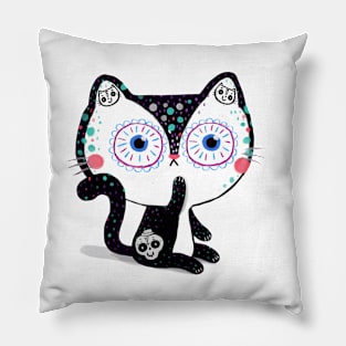 Black cat from Oaxaca Pillow