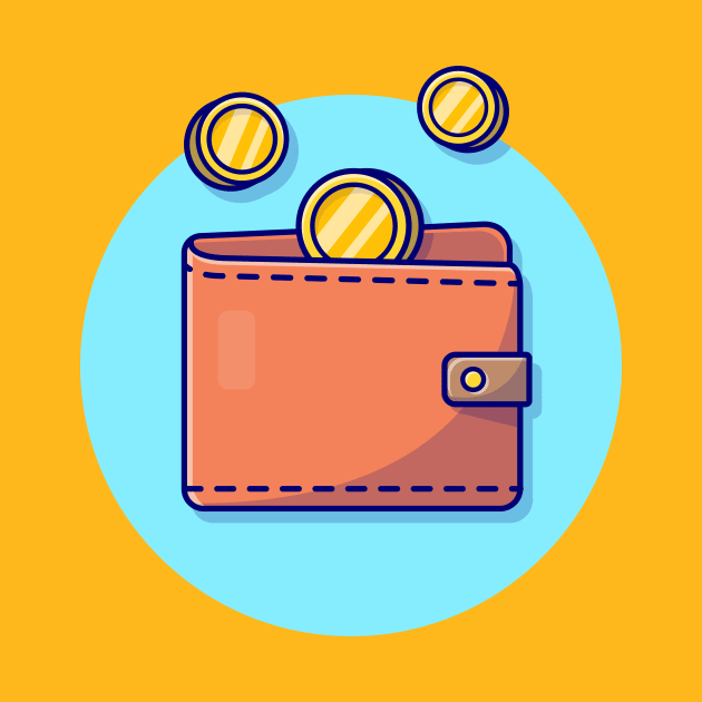 Wallet With Gold Coin Cartoon Vector Icon Illustration (2) by Catalyst Labs