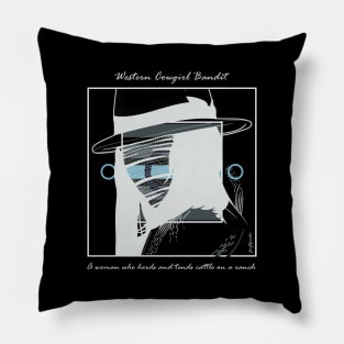 Western Cowgirl Bandit version 5 Pillow