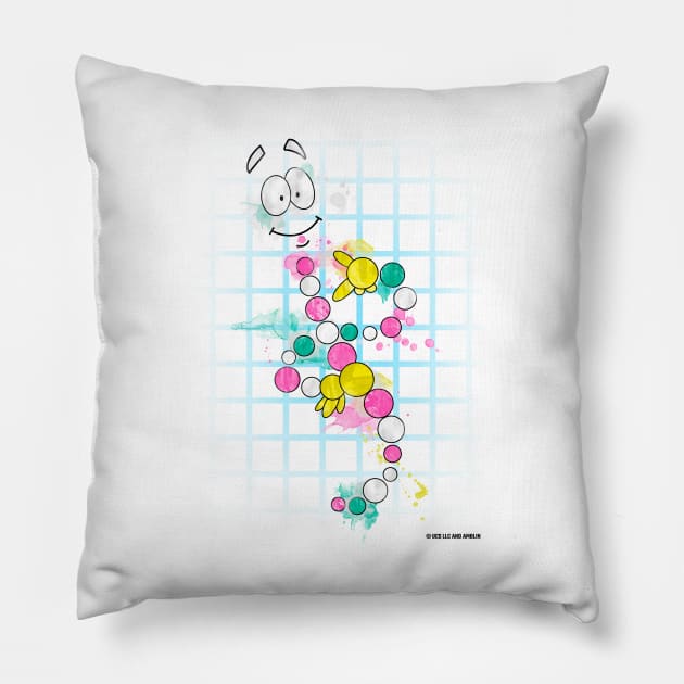 Mr DNA - Jurassic Dino DNA Splat Design Pillow by Jurassic Merch