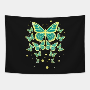 Ovarian Cancer Awareness Butterflies Teal Ribbon Tapestry