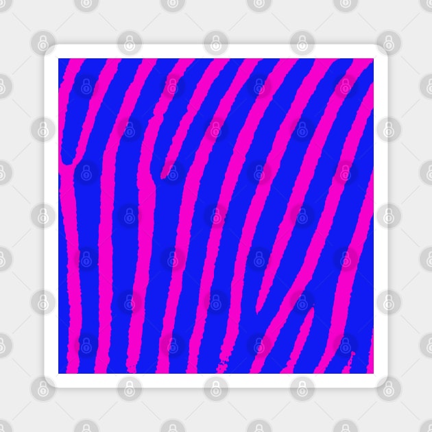 Zebra Print (Pink & Blue) Magnet by BlakCircleGirl