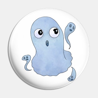 Halloween Surprised Ghost Ghostie Kawaii Cute T-Shirt And Others Pin