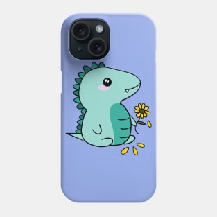 Chibi Dinosaur Sunflower Loves me, Loves me not design Phone Case