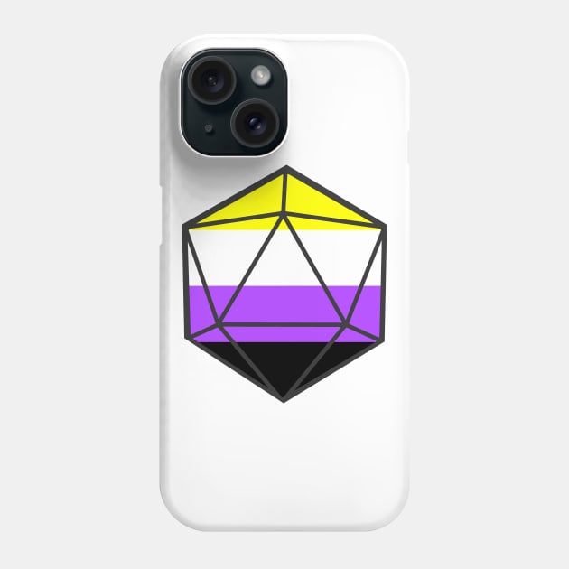 Nonbinary Pride d20 Phone Case by EmrysMartigan