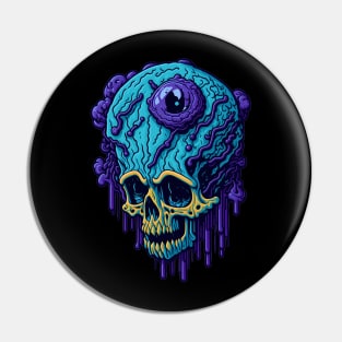 Big Brain Alien Skull Pin