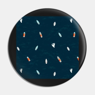 Small boats on the water. Aerial view pattern Pin