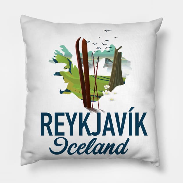 Reykjavík Iceland Pillow by nickemporium1