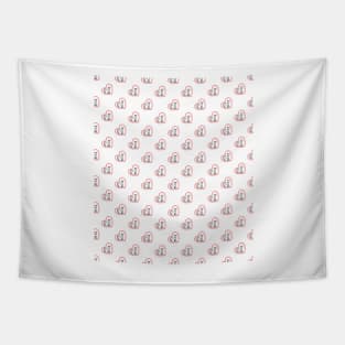 Cute Love Heart And Cats Pattern Tapestry
