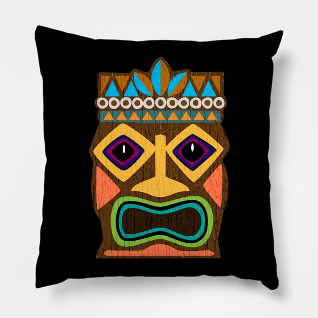 Tiki Idol Mask Design Pillow by Brobocop