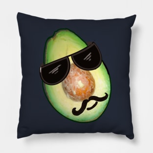 Avocado with shades and moustache looking cool Pillow