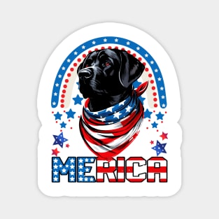 USA 4th Of July Black Patriotic American Lab Magnet