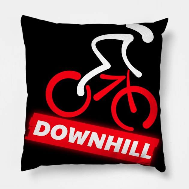 Downhill, Cyclist Pillow by ILT87