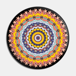 modern multicolor Mandala art Sunflower indian repeated pattern Pin