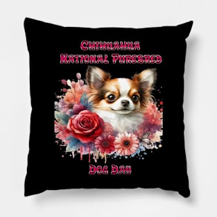 Floral Chihuahua A Petite Canine Blooms Pillow