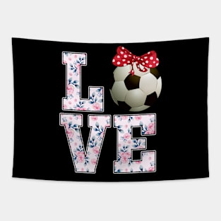 Summer Floral Love Soccer Tapestry