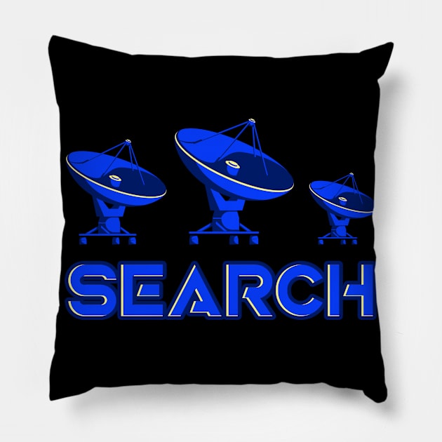 Radio Telescopes Search Extraterrestrial Life Pillow by Foxxy Merch