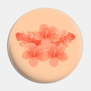 Tropical Red Hibiscus Flower Pin